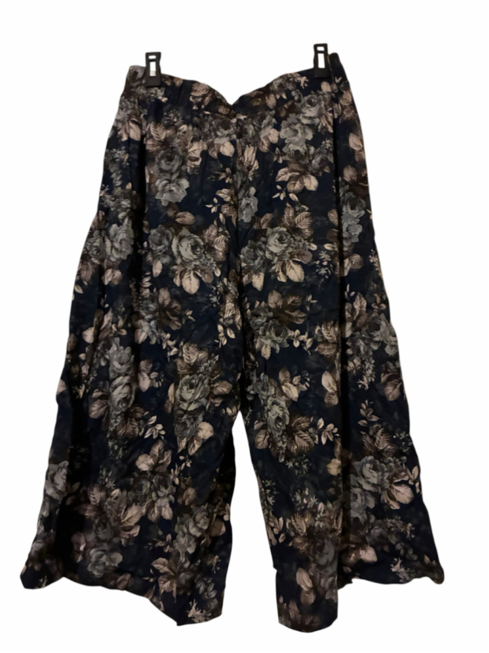 Women's Torrid Wide Leg Pants Size 00 NAVY Grey Floral